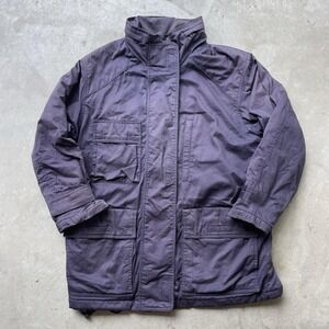 Vintage Eddie Bauer Medium Purple Chore Barn Coat Jacket Flannel Wool Lined